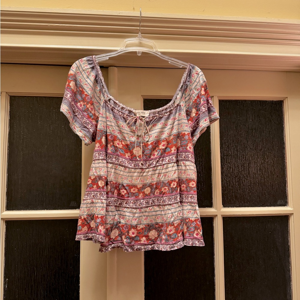 Lucky Brand Floral Bohemian Cropped Top